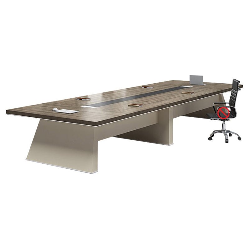 Furnavo Walnut Conference Table – Modern Office Meeting Table in Rich Wood Finish