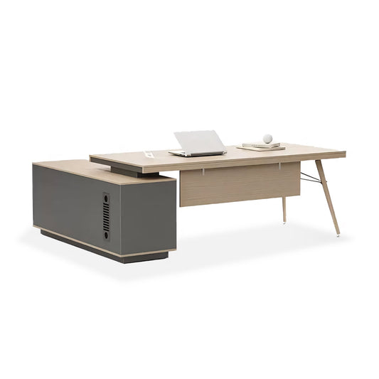 Furnavo Executive Office Desk – Work Desk with Side Cabinet