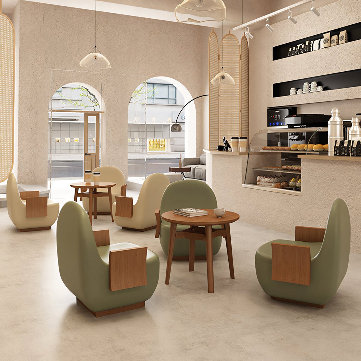 Furnavo Modular Cream Sofa and Table Set