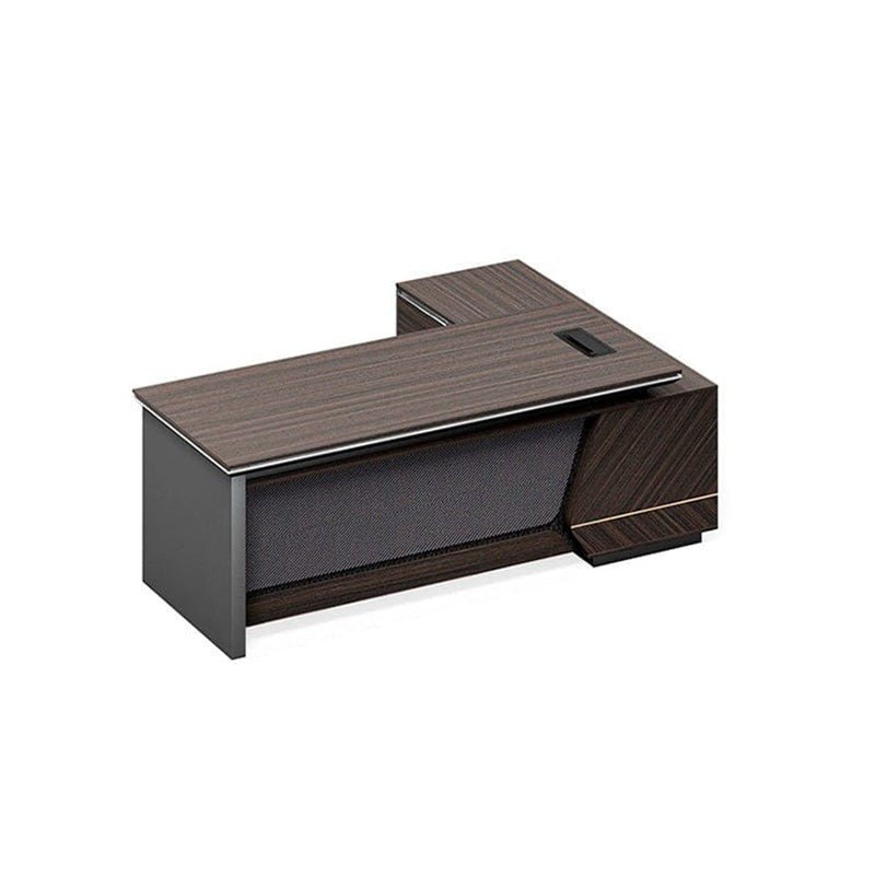 Furnavo Walnut Color Executive Desk – Refined Modern Office Workstation