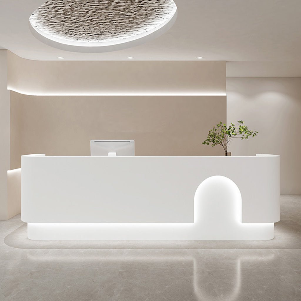 Furnavo Minimalist Lacquered Salon Store Checkout Reception Desk