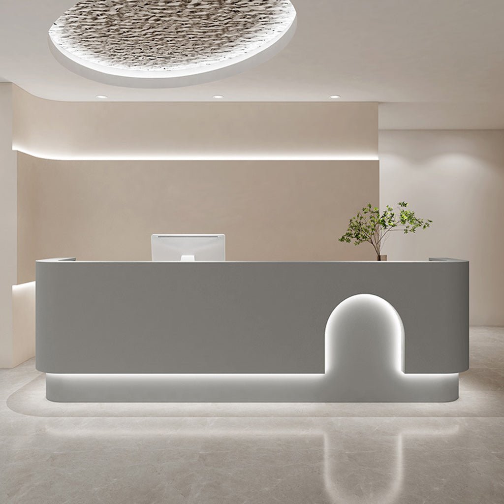 Furnavo Minimalist Lacquered Salon Store Checkout Reception Desk