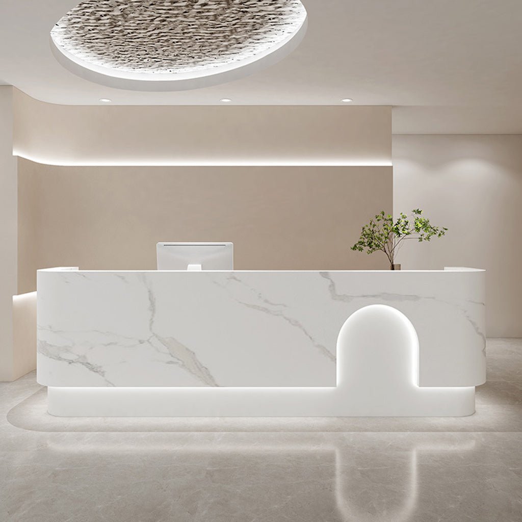 Furnavo Minimalist Lacquered Salon Store Checkout Reception Desk