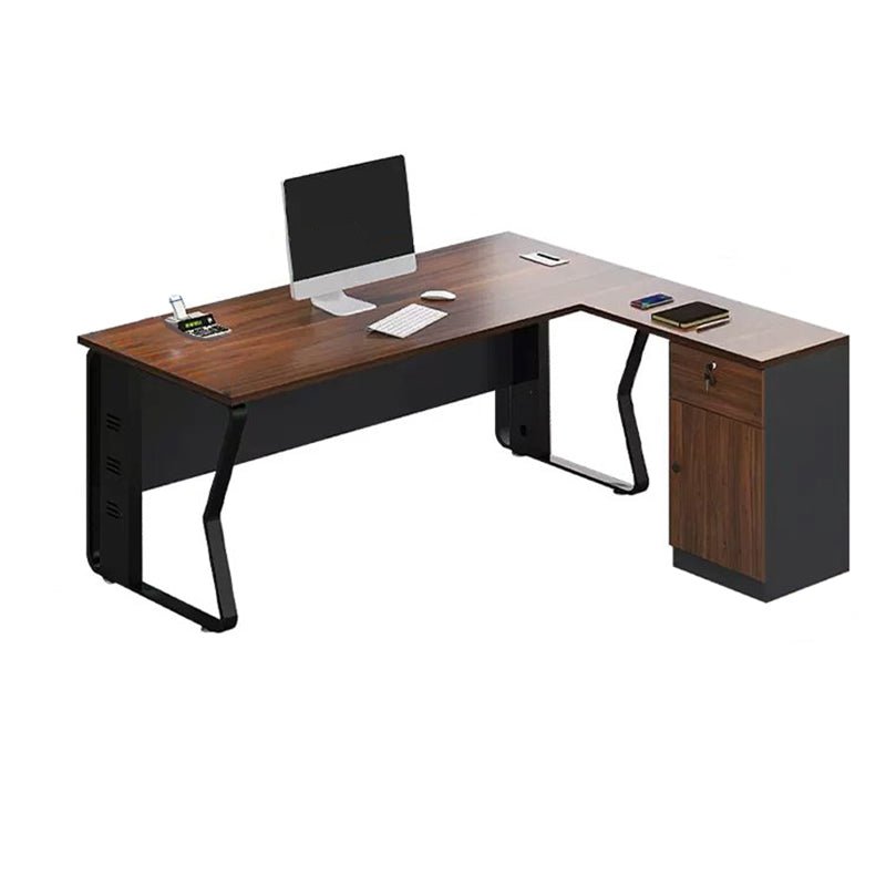 Furnavo Minimalist Executive Desk – Office Workstation with Side Cabinet