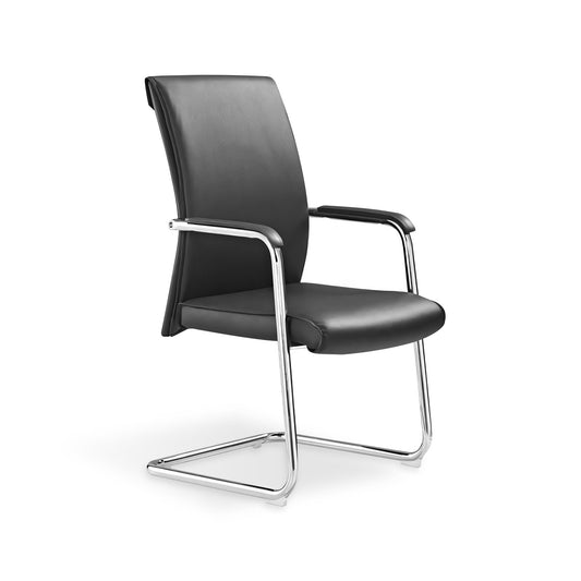 Furnavo Simple Office Black Leather Height Adjustable Chair