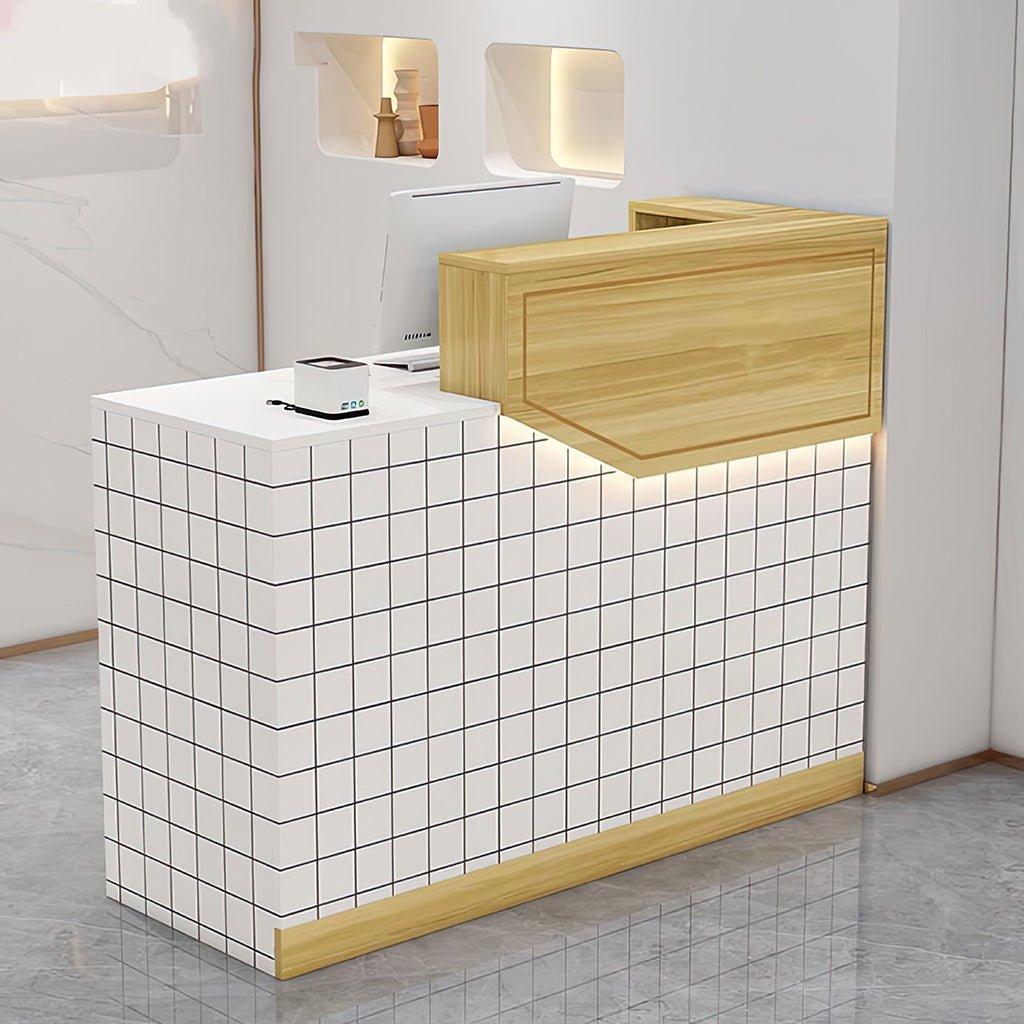 Furnavo Simple Reception Desk – Compact Checkout Counter for Salons, Stores & Restaurants