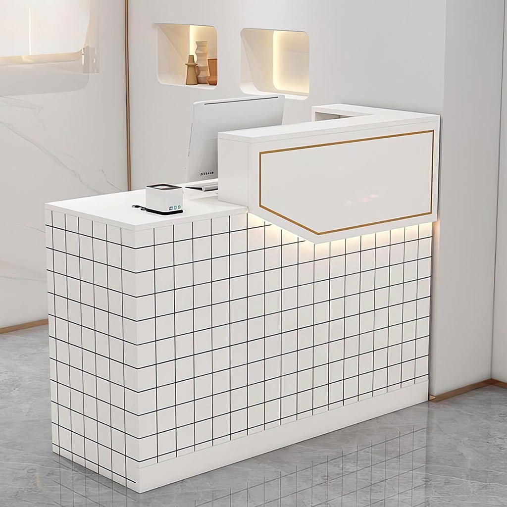 Furnavo Simple Reception Desk – Compact Checkout Counter for Salons, Stores & Restaurants