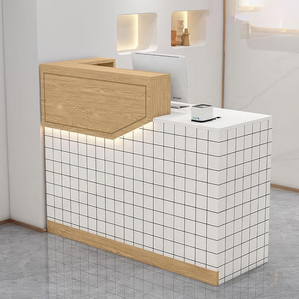 Furnavo Simple Reception Desk – Compact Checkout Counter for Salons, Stores & Restaurants