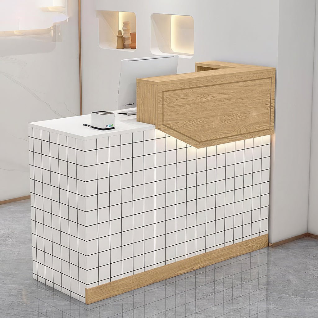 Furnavo Simple Reception Desk – Compact Checkout Counter for Salons, Stores & Restaurants