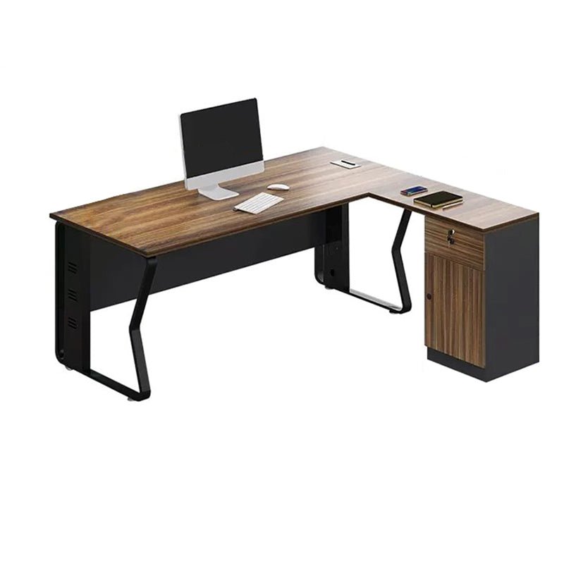 Furnavo Minimalist Executive Desk – Office Workstation with Side Cabinet