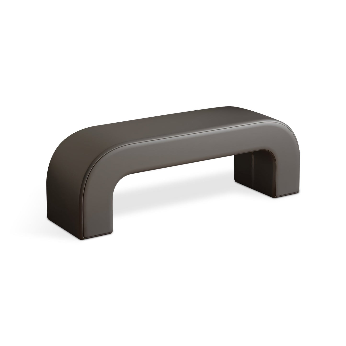 Furnavo Armless Leather Square Bench Sofa