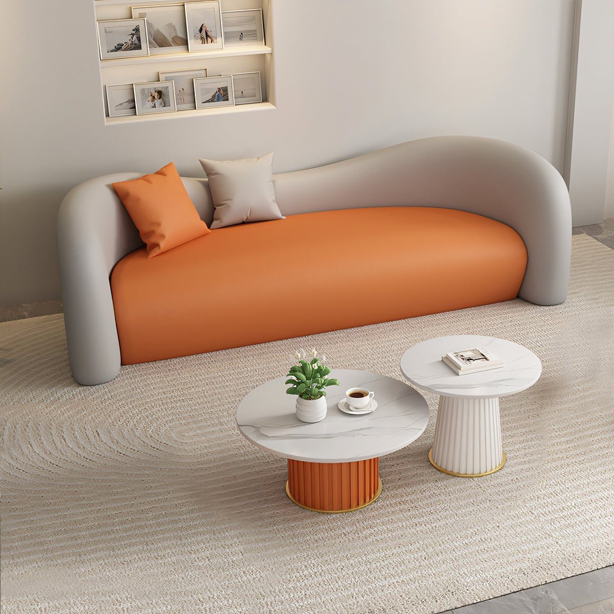 Furnavo Curved Lounge Sofa Set for Reception Areas