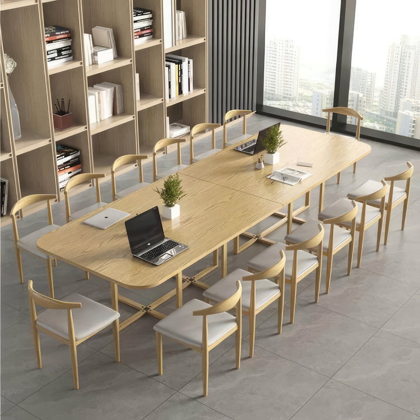 Furnavo Classic Conference Desk Set – Elegant Meeting Table for Offices & Reading Rooms
