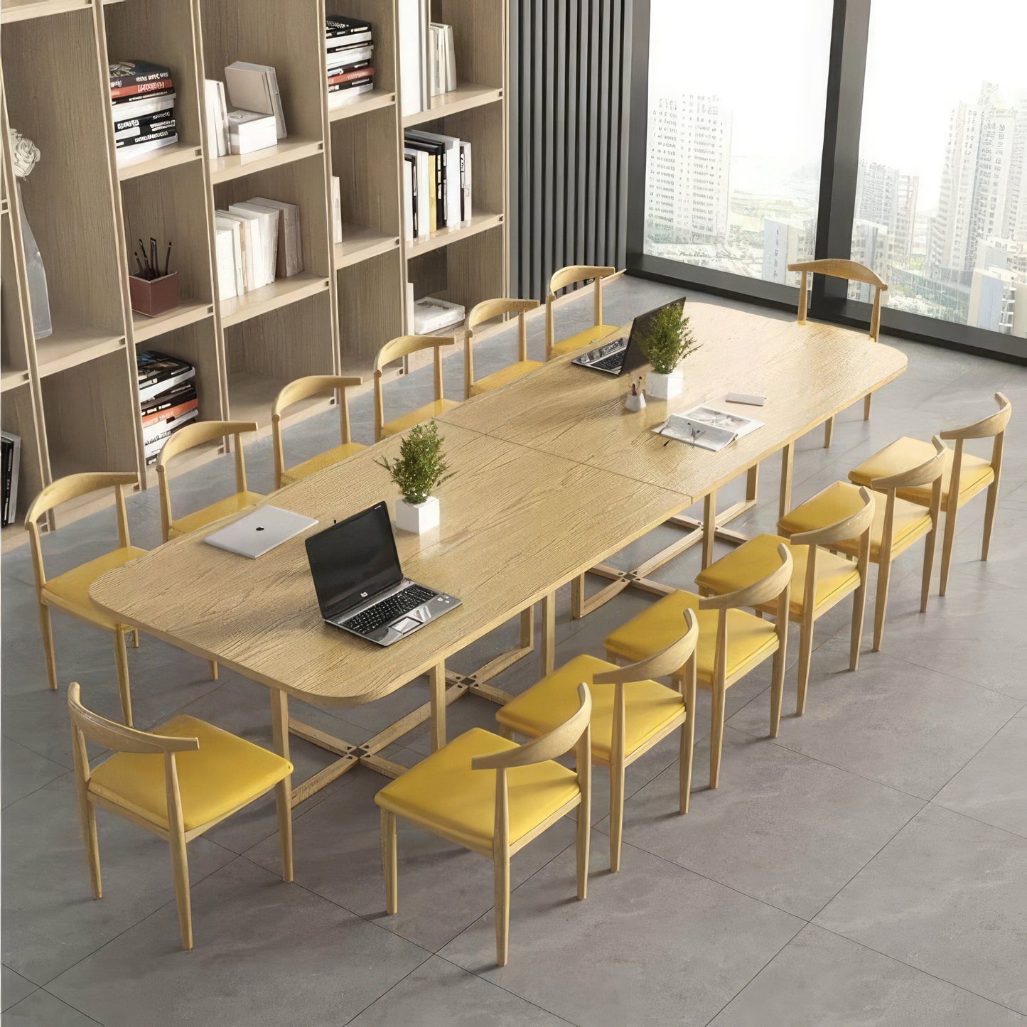 Furnavo Classic Conference Desk Set – Elegant Meeting Table for Offices & Reading Rooms
