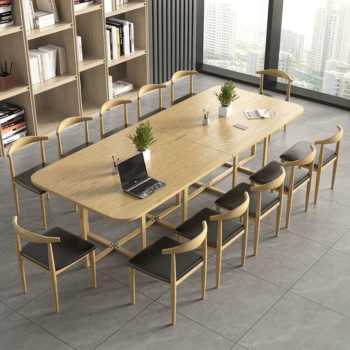 Furnavo Classic Conference Desk Set – Elegant Meeting Table for Offices & Reading Rooms