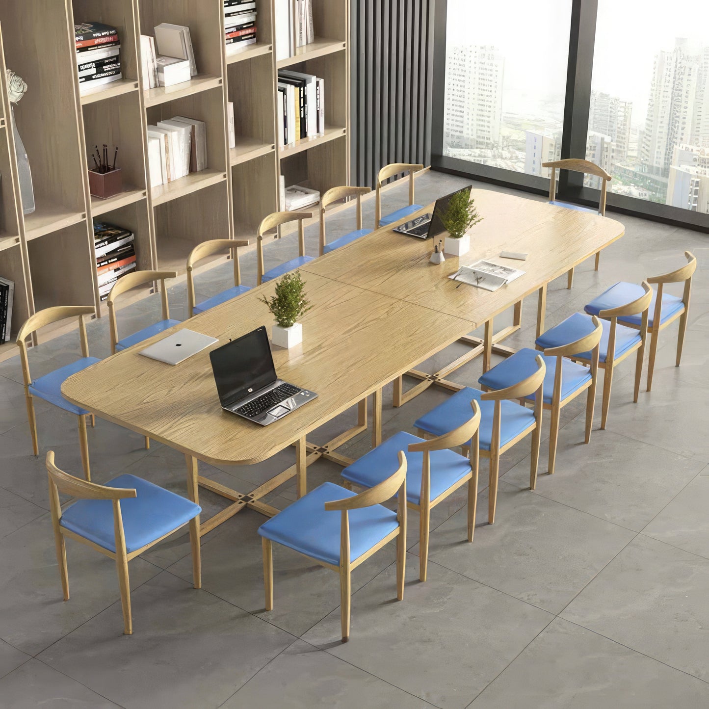 Furnavo Classic Conference Desk Set – Elegant Meeting Table for Offices & Reading Rooms