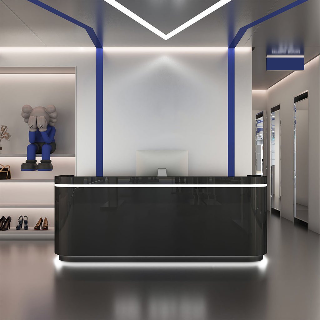 Furnavo Fully Assembled Stainless Steel Reception Desk