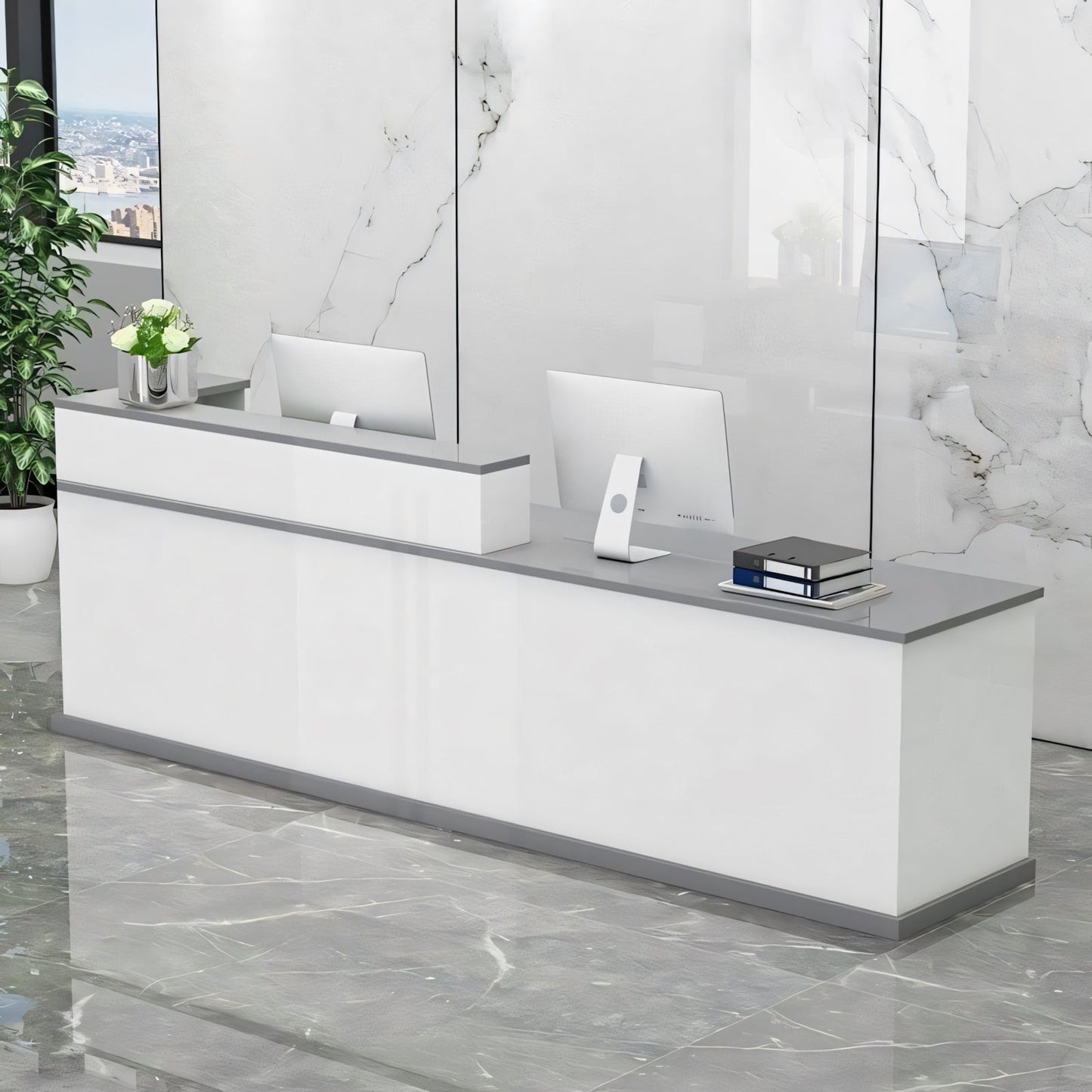 Furnavo Elegant Salon Office Shop Store Institution Reception Desk
