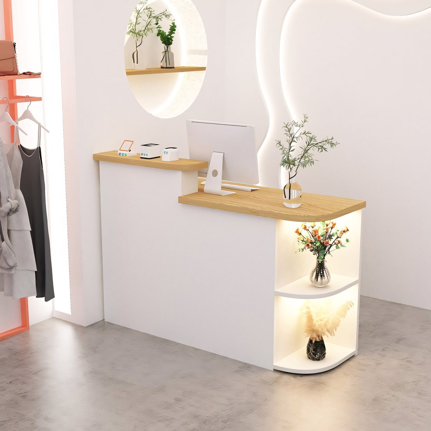 Furnavo Simple Salon Office Shop Store Institution Reception Desk