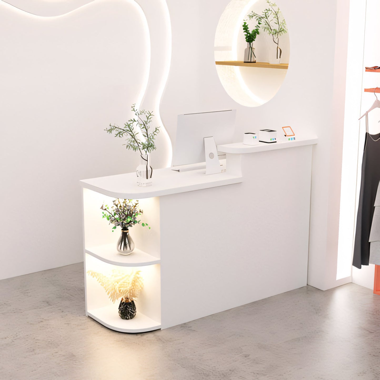 Furnavo Simple Salon Office Shop Store Institution Reception Desk