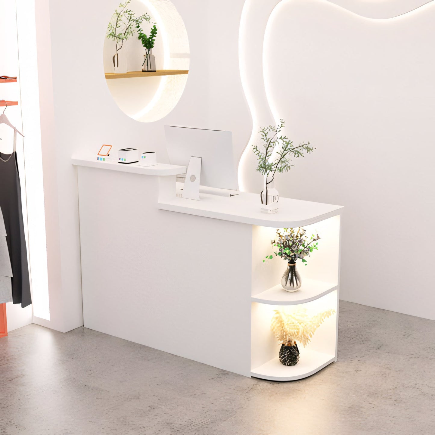 Furnavo Simple Salon Office Shop Store Institution Reception Desk