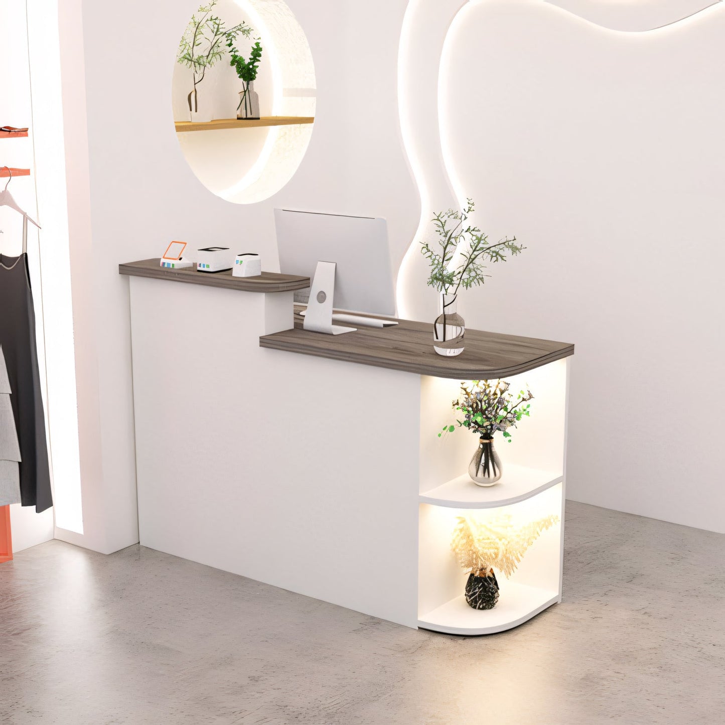 Furnavo Simple Salon Office Shop Store Institution Reception Desk