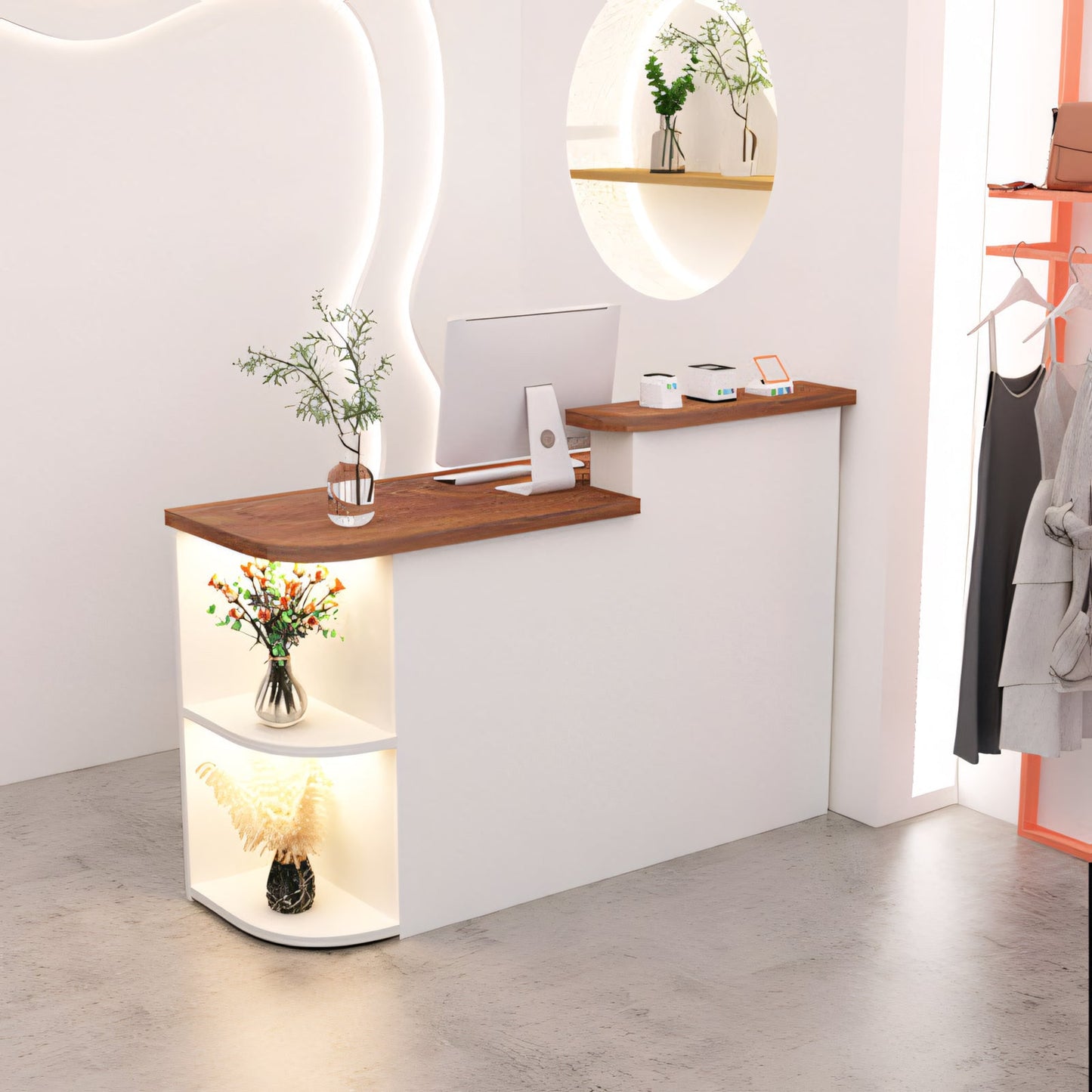 Furnavo Simple Salon Office Shop Store Institution Reception Desk