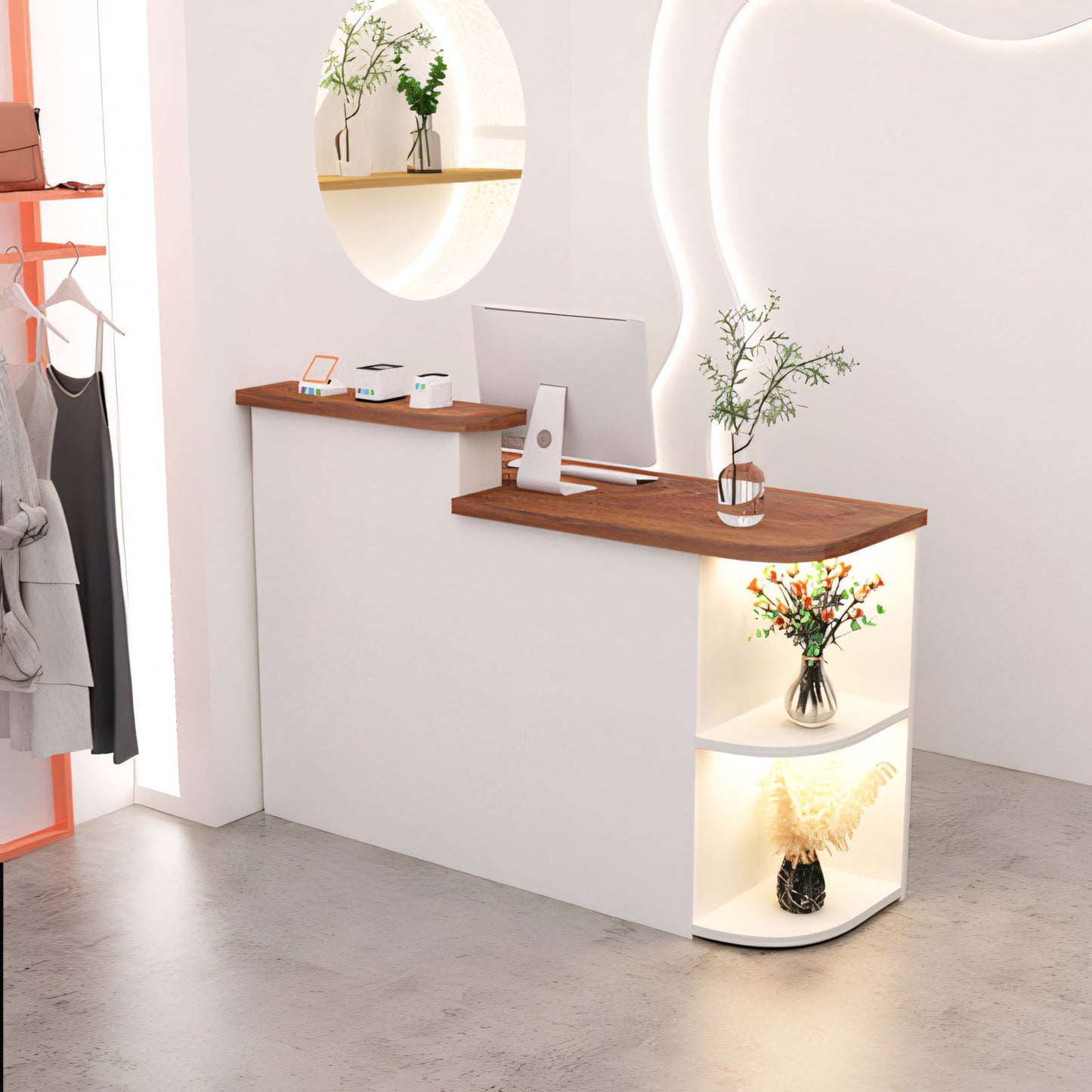 Furnavo Simple Salon Office Shop Store Institution Reception Desk