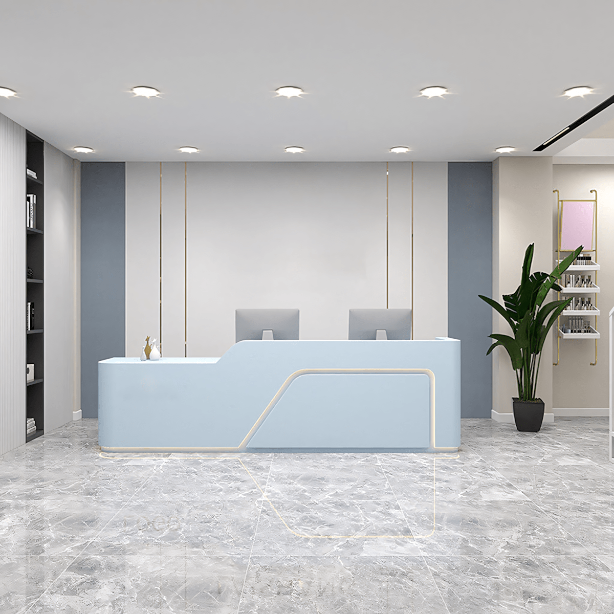 Furnavo Sleek Lacquered Salon Corporate Store Reception Desk