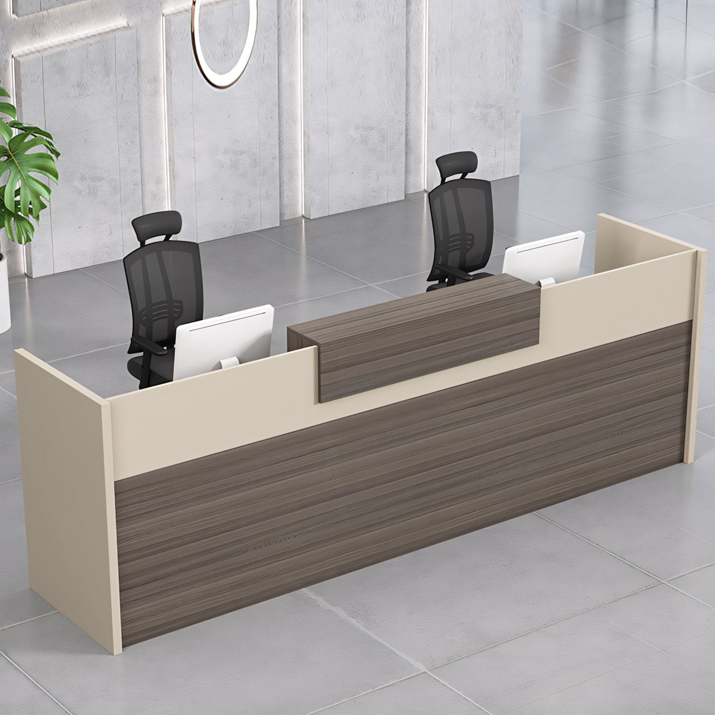 Furnavo Classic Reception Desk – Office Front Counter & Restaurant Service Station
