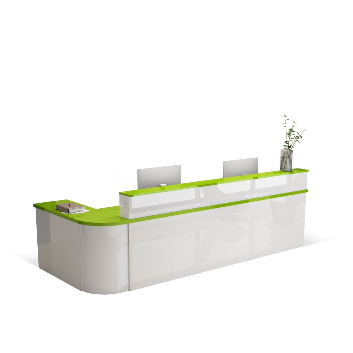 Furnavo Lacquered Minimalist Reception Desk – Modern Checkout Counter for Stores, Salons & Bars