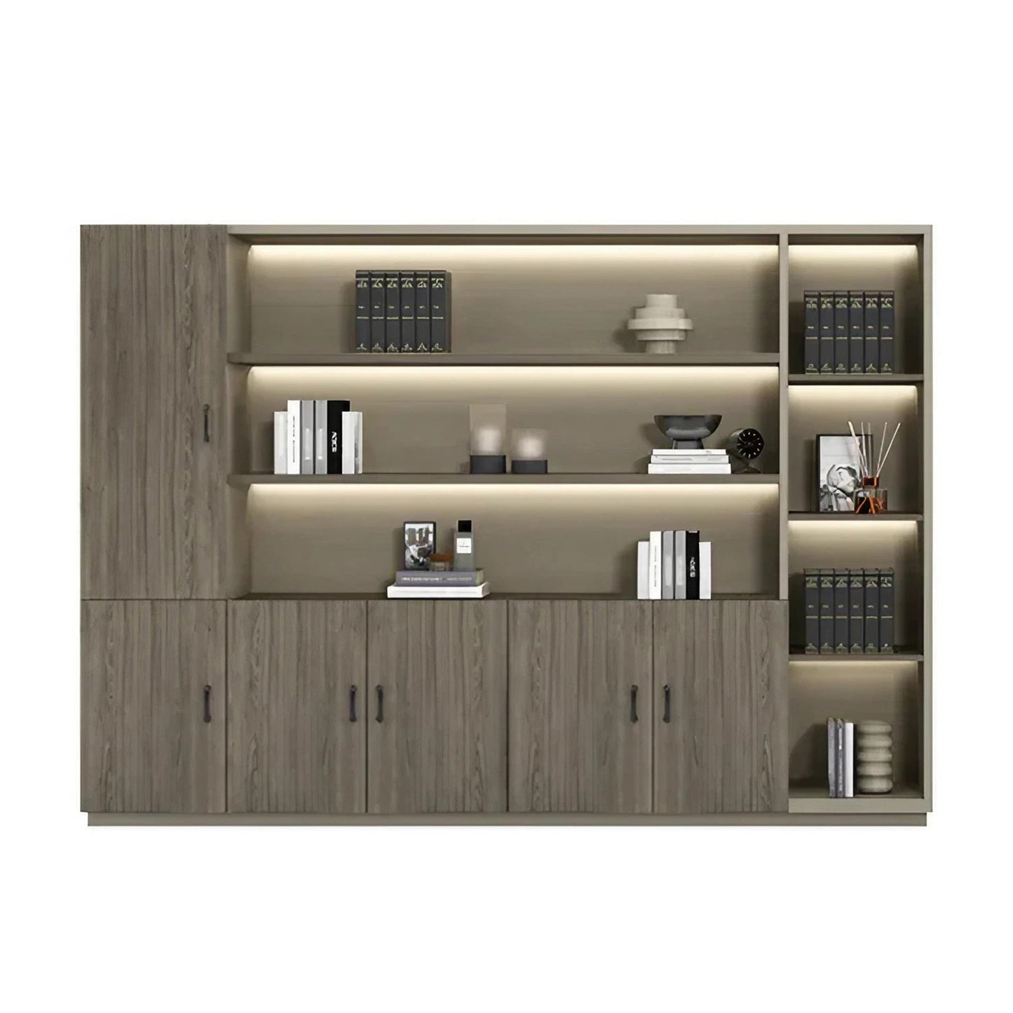 Furnavo Executive Desk with Built-In LED Strip Lighting