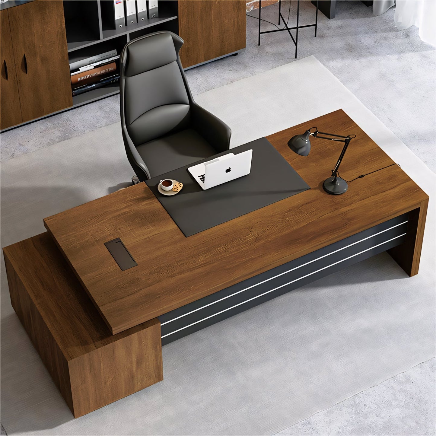 Furnavo Executive Office Desk – Thickened Boss Computer Table with Premium Storage