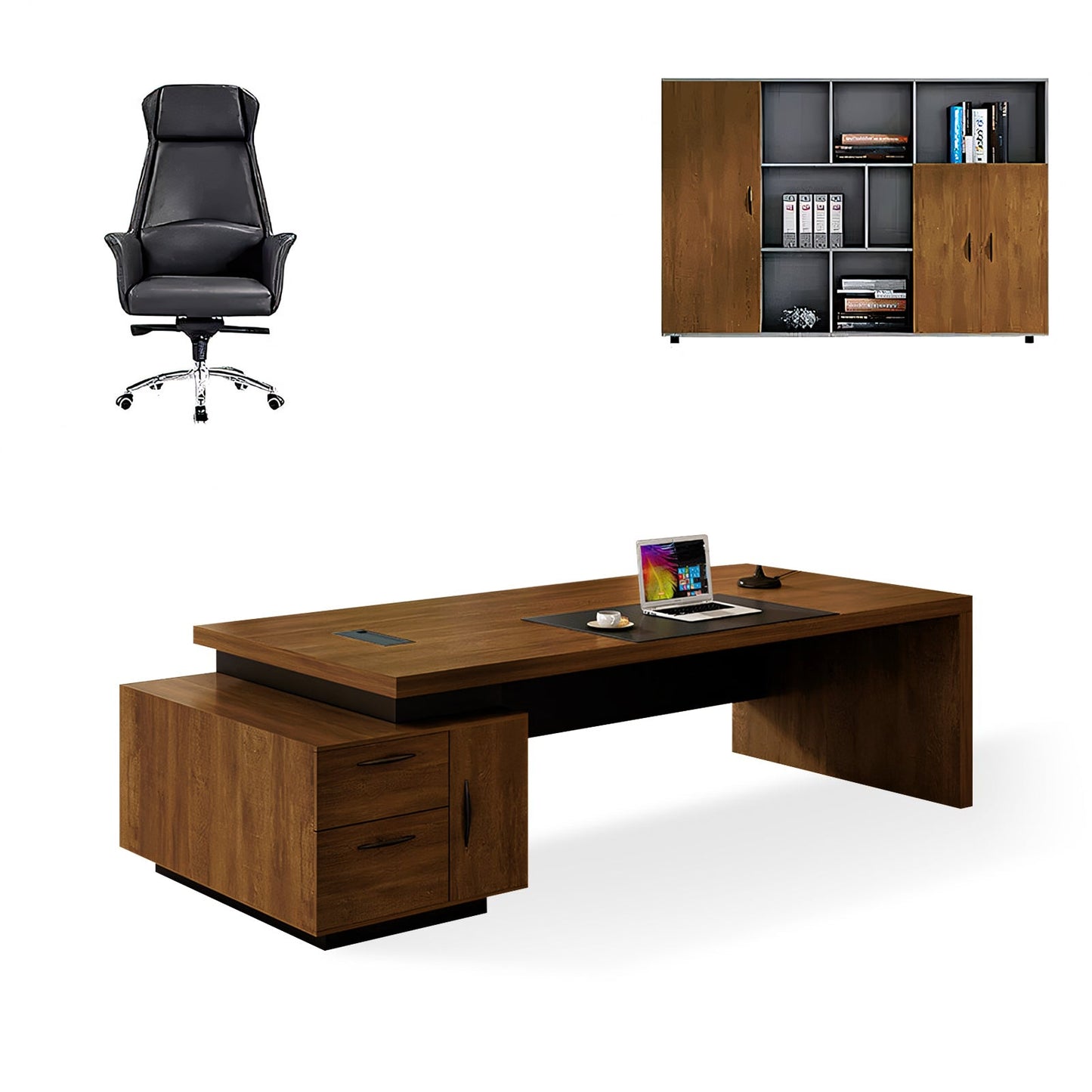 Furnavo Executive Office Desk – Thickened Boss Computer Table with Premium Storage
