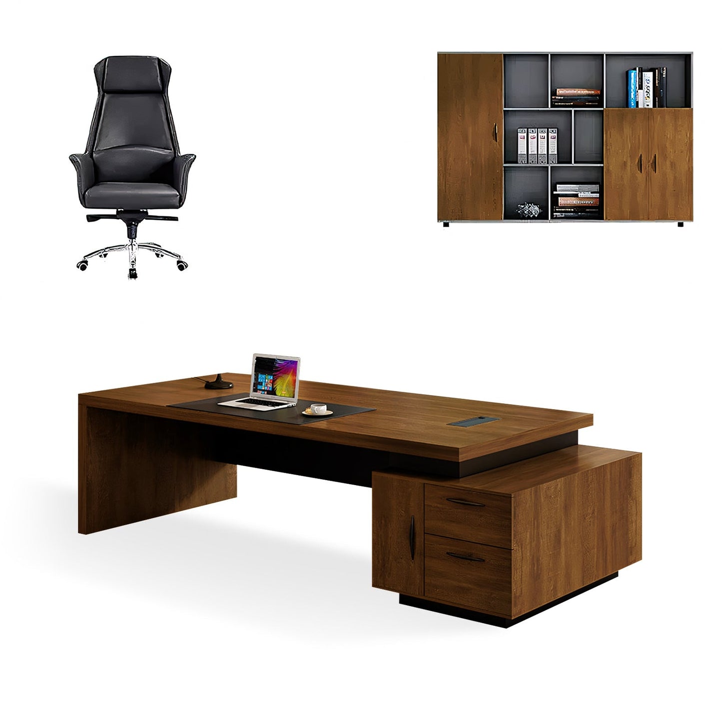 Furnavo Executive Office Desk – Thickened Boss Computer Table with Premium Storage
