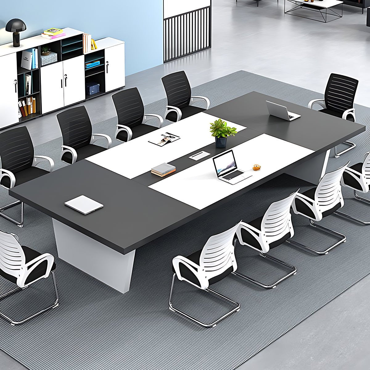 Furnavo Rectangular Conference Table and Chair Set