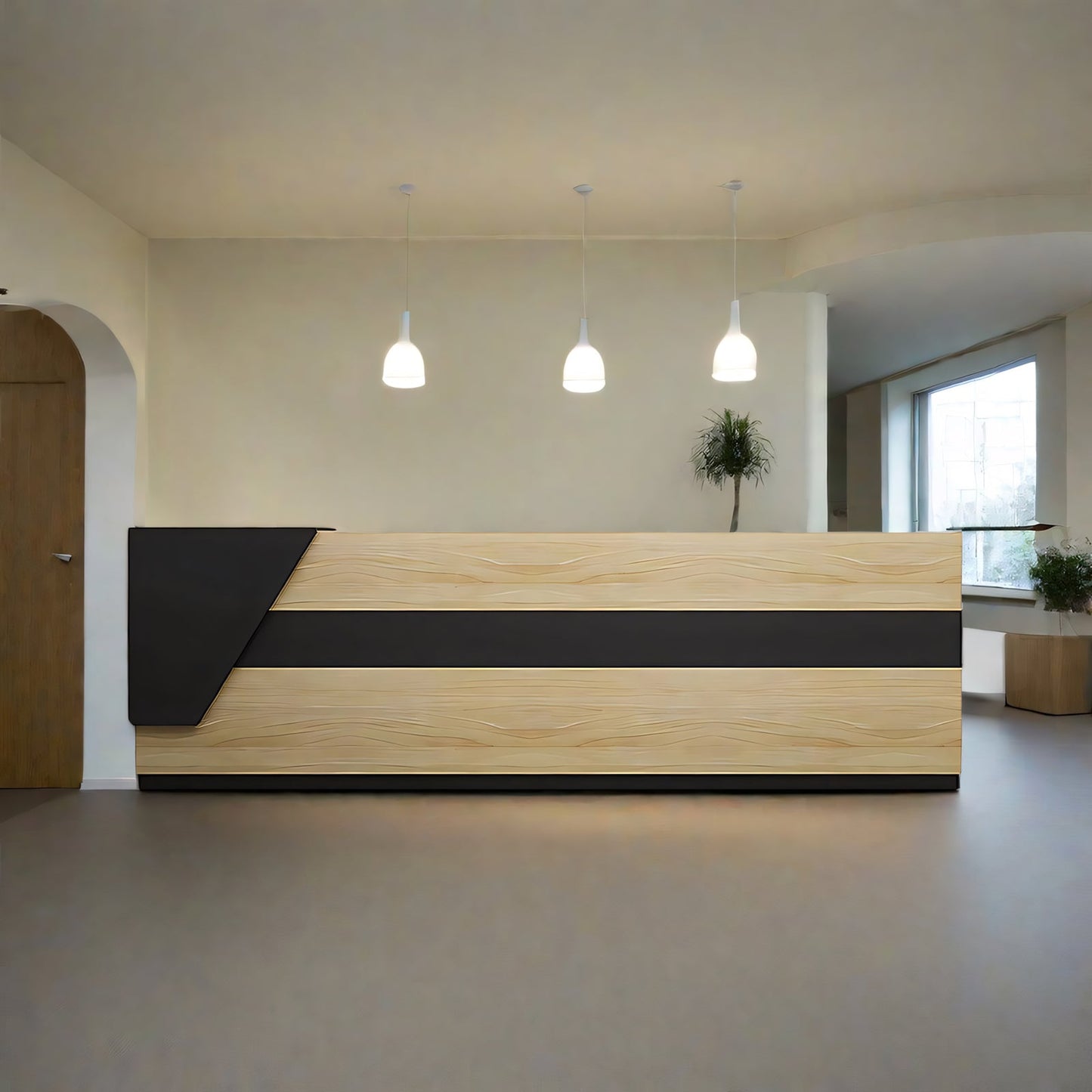 Furnavo Color-Block Reception Desk for Office Shop or Institution