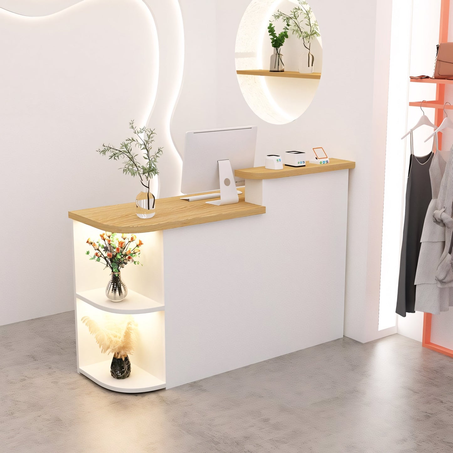 Furnavo Simple Salon Office Shop Store Institution Reception Desk