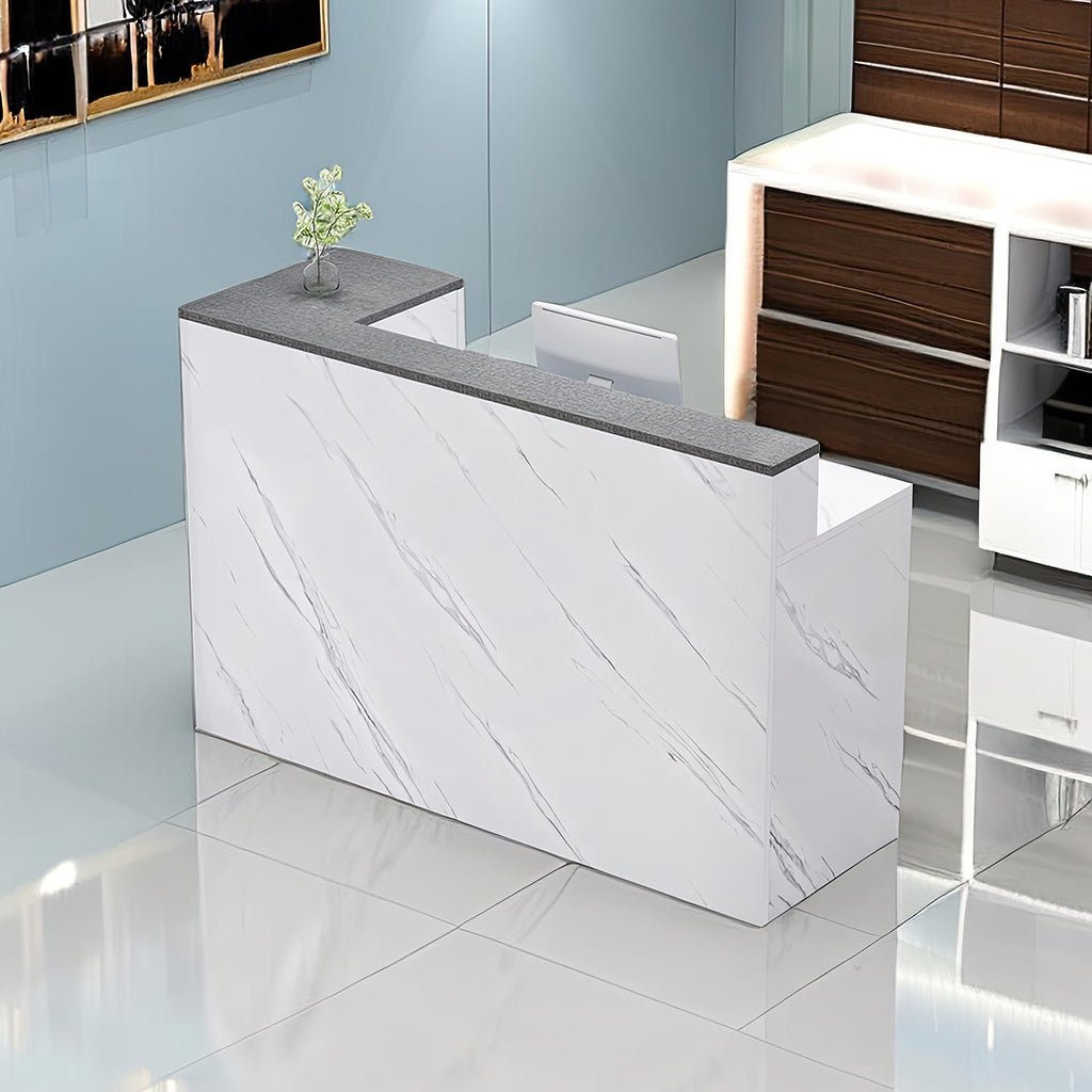 Furnavo Light Luxury Reception Desk – Modern Checkout Counter for Stores & Offices