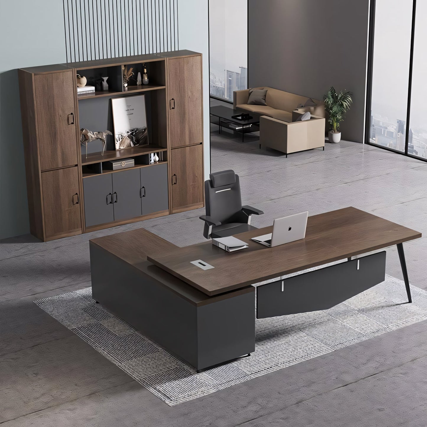 Furnavo Simple Boss Office Desk – Refined Modern Work Table