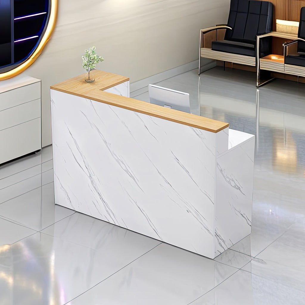 Furnavo Light Luxury Reception Desk – Modern Checkout Counter for Stores & Offices