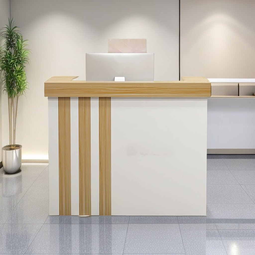 Furnavo Light Luxury Reception Desk – Modern Front Counter for Salons, Offices & Stores