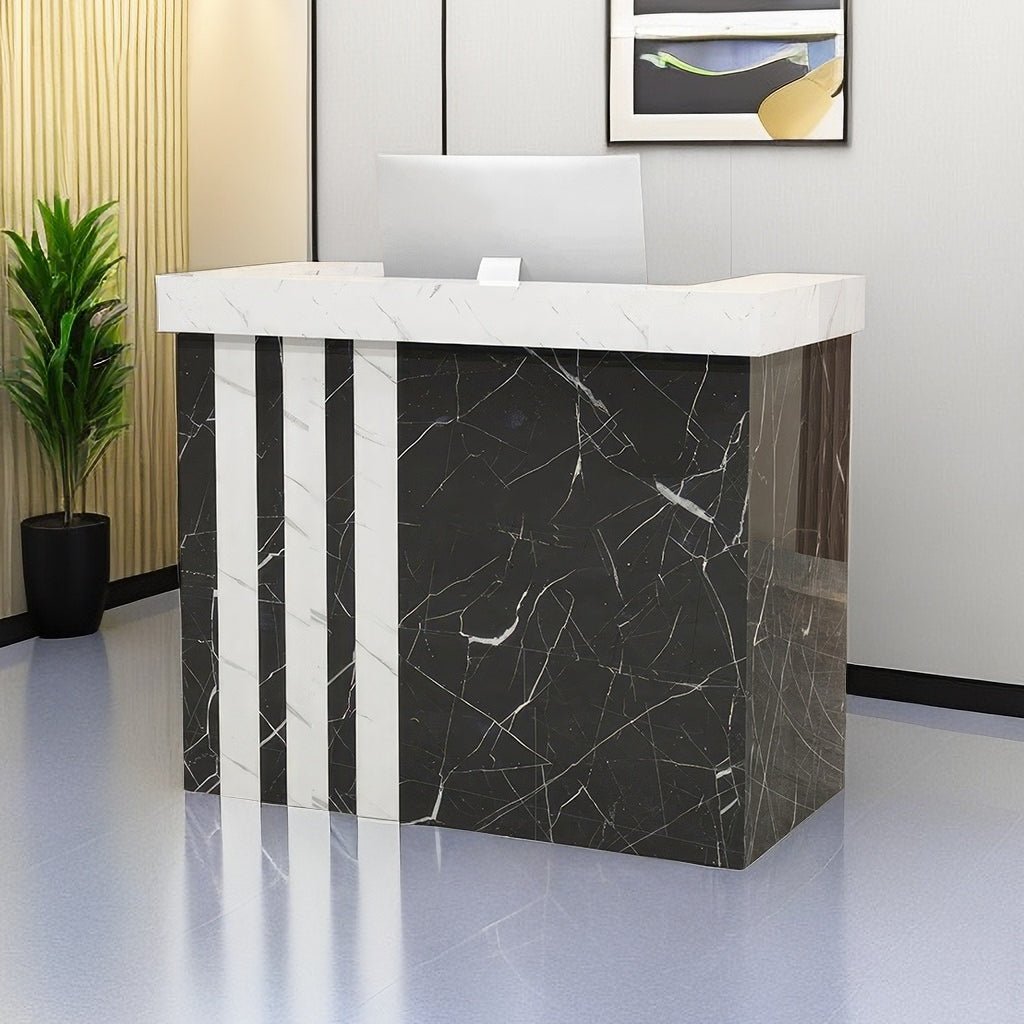Furnavo Light Luxury Reception Desk – Modern Front Counter for Salons, Offices & Stores