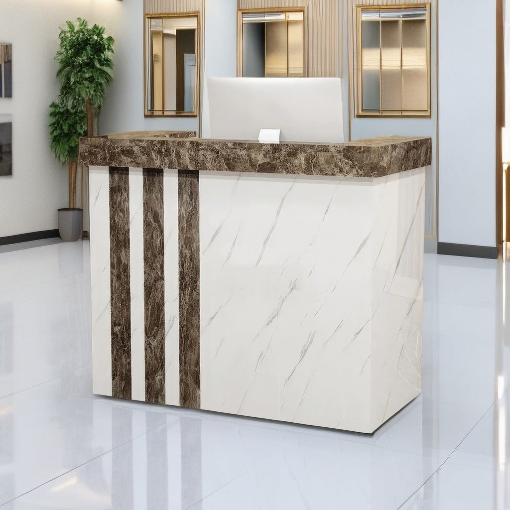Furnavo Light Luxury Reception Desk – Modern Front Counter for Salons, Offices & Stores