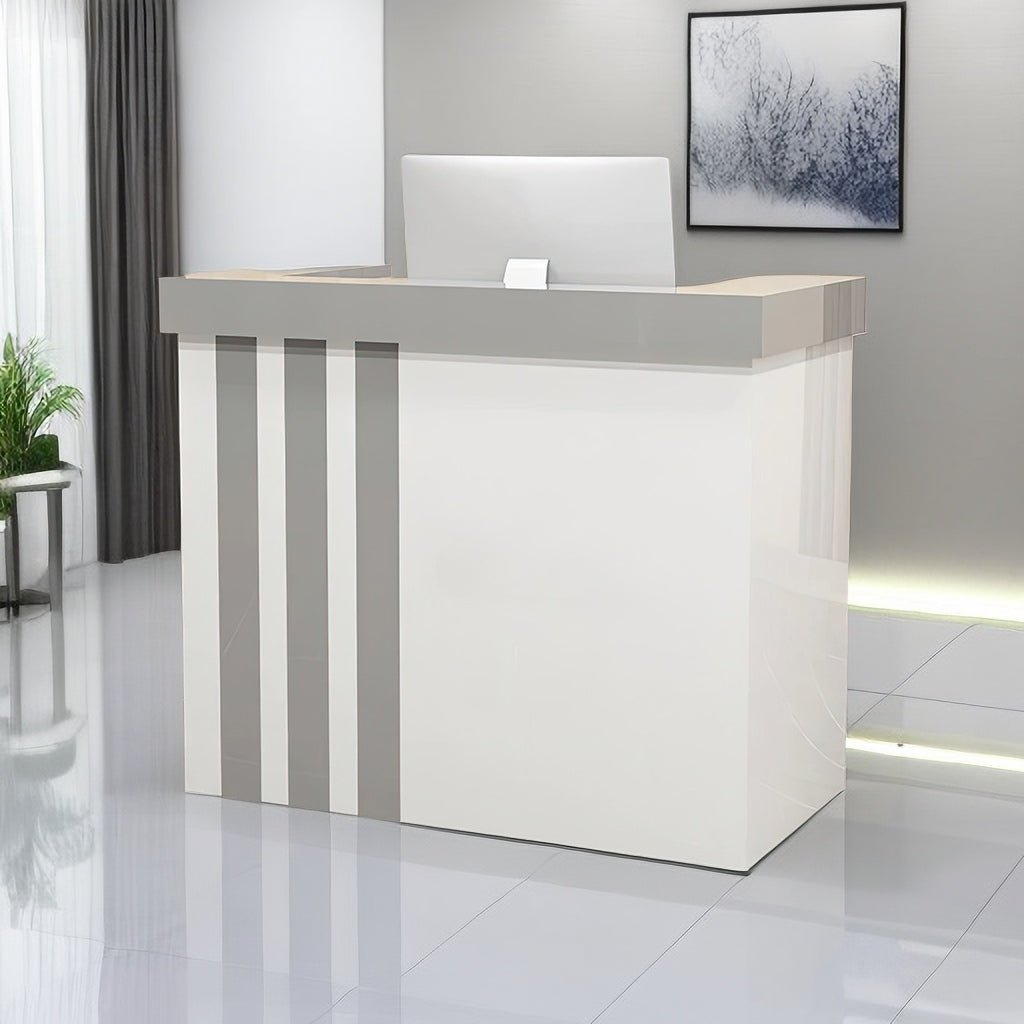 Furnavo Light Luxury Reception Desk – Modern Front Counter for Salons, Offices & Stores