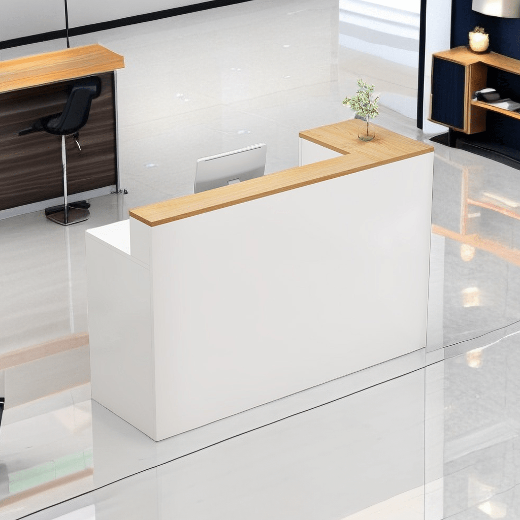 Furnavo Light Luxury Reception Desk – Modern Checkout Counter for Stores & Offices